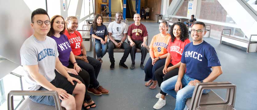 students wearing shirts from transfer universities